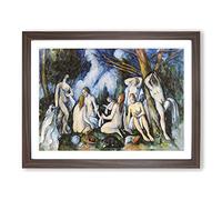 Bathers Vol.7 By Paul Cezanne Classic Painting Framed Print | A4 Walnut Framed Wall Art | Ready to Hang | Classic Historical Picture | Living Room Bedroom Lounge Office