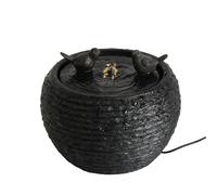 Primrose 25cm Solar Water Feature Bathing Birds on Textured Sphere with LED Lights