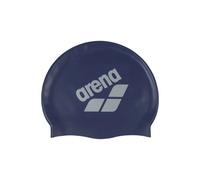 Arena Unisex Big Logo Silicone Swim Cap for Women and Men Fitness Swimmers Intensive Training Durable Soft Elastic Bathing Cap, Navy/Sea Foam