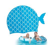 Bathing Hat - Swimming Hats for Kids Swimming Lessons | Silicone Mermaid Cap with Stretchable Fit, Ideal for Girls School Swim Days and Pool Practice, Soft and Durable Design, 22cm