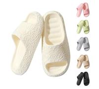 Bathing Shoes Women's 40 Non-Slip Shower Shoes Men Waterproof Classic House Slippers Bath Slippers Adult House Slippers Thick Sole Comfortable Summer Slippers Guest Slippers, White, 9 UK