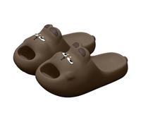 Bathing Shoes Women's Cute Animal Shape Slippers Cartoon Bear Pattern EVA Slippers Summer Slide Mules Beach Indoor / Outdoor Non-Slip Bathing Plain, brown, 5 UK