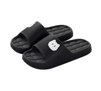 Bathing Shoes Women's Cute Non-Slip Slippers Cloud Shoes Platform Shower Shoes Lightweight Mules Comfortable Slippers Lovers Couple Slippers Outdoor/Indoor with Soft Foot Bed Flip Flops, black, 9 UK