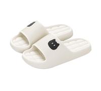 Bathing Shoes Women's Cute Non-Slip Slippers Cloud Shoes Platform Shower Shoes Lightweight Mules Comfortable Slippers Lovers Couple Slippers Outdoor/Indoor with Soft Foot Bed Flip Flops, White, 8 UK