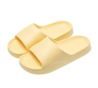 Bathing Shoes Women's Unisex Slippers Open EVA Original Slippers Platform Lightweight Bathing Slippers Wide Feet Cloud Shoes Silent Slippers Comfortable Beach Shoes Non-Slip Slippers, yellow, 6 UK
