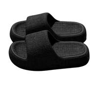 Bathing Slippers, Thick Sole, Women's Beach Shoes, Wide Feet Bathing Mules, Flat Lightweight Cloud Shoes, Ultralight Bathing Shoes, Open Toe Slippers, Non-Slip Slippers, Silent Mules, black, 8 UK