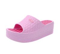 Bathing Slippers Women's 39 Lightweight Green Flip Flops Women's Black Thick Soles Wedge Heel Beach Shoes Wedge Women's Slippers Beach Shoes Non-Slip Slippers House Slippers Summer Shower Shoes, pink