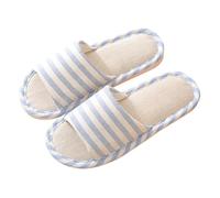 Bathing Slippers Women's 40, House Slippers Fabric Women's Summer Soft Checked Bath Slippers for Couples Quick Drying Slippers Soft Soles Slippers Cotton Bath Sandals Linen Slippers, sky blue, 8 UK