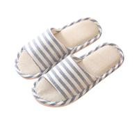Bathing Slippers Women's 40, House Slippers Fabric Women's Summer Soft Checked Bath Slippers for Couples Quick Drying Slippers Soft Soles Slippers Cotton Bath Sandals Linen Slippers, navy, 9 UK