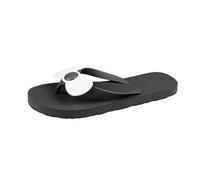 Bathing Slippers Women's Floral Decor Flat Sandals Non-Slip Bathing Shoes Comfortable Flip Flops Summer Toe Separator Lightweight Soft Toe Sandals Elegant Beach Sandals, black, 6 UK