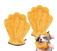 Bathing Towel Gloves - Coral Fleece Quick Dry Soft Mitts, Reusable Grooming Bath Tool, Absorbent Comfort Fit | Versatile Pet Washing Accessory for Dogs Cats Rabbits Kittens Home Outdoor Indoor