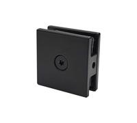 Bathlink Matte Black Glass Clamp for Bathroom, 1PCS Shower Glass Clamp for 1/4" to 1/2"(6-12mm) Tempered Glass, U-Clamp for Shower Door