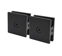 Bathlink Matte Black Glass Clamp for Bathroom, 2PCS Shower Glass Clamp for 1/4" to 1/2"(6-12mm) Tempered Glass, U-Clamp for Shower Door