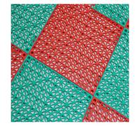 Bathmat for Inside Shower Drainage Tiles can be Cut to Size Plastic Interlocking Deck Tiles Garden Paths, Balconies(Green-red,6pieces)