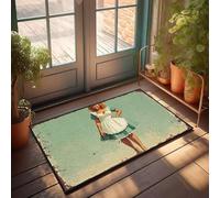 Bathmat, Thin Bath Vintage-style Illustration Of A Living Room Bee Welcome