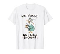Bathrobe Goose Not Silly Enough Funny Value Graphic T-Shirt, Men, White, M