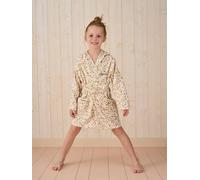 Bathrobe with Recycled Cotton for Children, Little Unicorn printed white