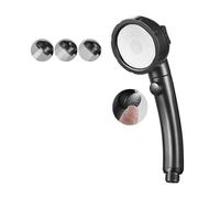 Bathroom 3 Modes Adjustable Shower Head High Pressure Water Saving Nozzles Sprayer One Key Stop Showerhead Jetting(Black Shower)