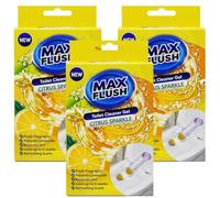Bathroom 3 Pack Toilet Gel Cleaner 45ml - Continuous 6 Weeks Freshness - Limescale Prevention & Dirt Removal - Easy Apply Toilet Hygiene Solution - Citrus Sparkle