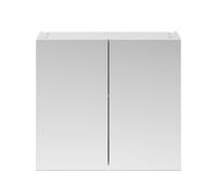 Hudson Reed OFF117 Quartet | Modern Bathroom Wall Hung Contemporary Double Mirror Cabinet, 600mm x 715mm x 184mm, Gloss White, Glass, 600mm