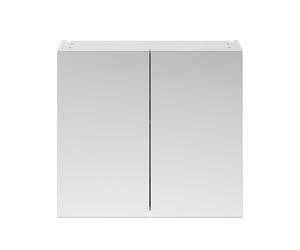 Bathroom 800mm Mirrored Cabinet Soft Closing Wall Mounted 50/50 Gloss White