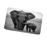 Bathroom Absorbent Rug Elephant Wildlife Theme Animal Nature Design Anti-Slip Kitchen Front Door Welcome Mat Machine Washable Living Room Non Slip Mat 40X60Cm