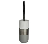 Bathroom Accessories Set 4 Piece Vanity Sink Countertop Soap Dispenser Grey Luxe (Toilet Brush & Holder)