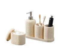Bathroom Accessories Set, 5PCS Modern Bathroom Accessory Set with Tumbler, Toothbrush & Toothpaste Holder, Soap Dispenser