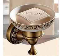 Bathroom Accessories Set - Antique Brass Wall Mounted Hardware with Carved Design and Free Standing Dish for Elegant Bathroom Decor