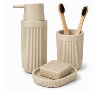 Bathroom accessories Set of 3 Soap dispenser Soap dish Toothbrush holder