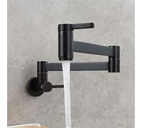 Bathroom Accessories,Wall Mount Kitchen Faucet, Brass Single Handle Folding Faucet Electroplated Pot Filler Tap Center Set Contemporary Rotatable Single Cold Kitchen Taps,ORB