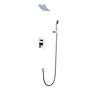Bathroom Accessories,Wall Mounted Shower System Shower Faucet System Set Bathroom Brass Tap in-Wall Rainfall Shower Mixer Tap Bathtub Faucet Waterfall Shower Head with Shower Hose Set,Chrome