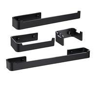 Bathroom Accessory Set, NEWRAIN Towel Holder for Bathrooms, Hand Towel Holder Toilet Paper Holder Coat hooks,4-Piece Bathroom Accessories Set Black