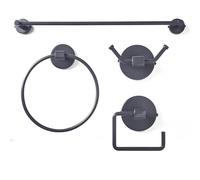 Bathroom Accessory Set Towel Rail Tissue Holder Hand Towel Ring Robe Hook Grey