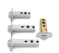 Bathroom Alloy Single Deadbolt Lock Cylinder Various Padding Margins Three-bar Single Tongue Lock Body Universal Lock Tongue 1Pcs(Greyish Brown)