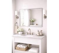 Bathroom Aluminium Metal Modern Silver Mirror 1200 x 80cm - Wall Mounted Rectangular Mirror - Portrait or Landscape Hanging - Sl ontemporary Frame
