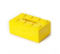 Bathroom and Office Tissue Box with Building Block Style, Wall Mounted and Desktop Use, Made from ABS Material with Large Capacity (yellow)