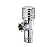 Bathroom Angle Stop Valve Shut Off Quarter Turn Hot Cold Water Shut Off Valve for Toilet Kitchen Sink, Silver, Gold, Black 1Pcs (Size : Silver)