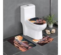 Bathroom Anti-Slip Floor Mat Set of 3 24x16in YYHWHJDE Unknown Planet Pattern Contour, Oval & Rectangular Rugs for Toilet, Vanity & Restrooms