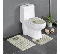 Bathroom Antiskid Dandelion The Lord'S Prayer Non-Slip Bathroom Rugs Heavy Duty Bath Mat For Bath Mat+Contour+Toilet Lid Cover 3 Piece Set