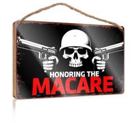 Bathroom Art Funny Honoring The Macare: A Tribute To Courageous Leadership Wooded Sign Front Door Decor Box Signs(23X35CM)