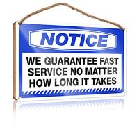 Bathroom Art Funny Notice We Guarantee Fast Service No Matter How Long It Takes Wooden Sign Funny Bathroom Door Signs Funny Decor for Home (Size : 23X35CM)