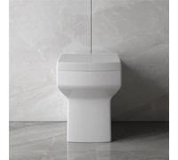 Bathroom Back to Wall Toilet Modern Pan Square Cloakroom Soft Close Seat P-T BTW