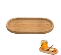 Bathroom Bamboo Small Soap Tray, Oval Bamboo Kitchen Soap Dispenser Tray, for Tea, Fruit, Snacks, Cakes Home Decor and Succulents