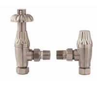 Bathroom Barn Westminster TRV Traditional Themed Thermostatic Antique Radiator Valve Set Pair (Satin Nickel WESTRVSN)