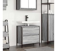 Bathroom Basin Cabinet with Drawers Grey Sonoma 60x34.5x60 cm Berkfield Home Grey One Size