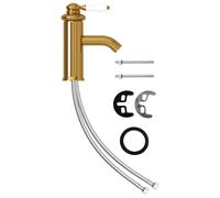 vidaXL Bathroom Basin Faucet Gold Sink Bath Washbasin Tap Plumping Fixture