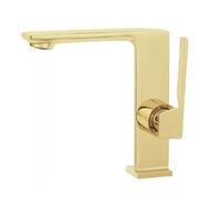 Bathroom Basin Faucet Brass Bathroom Sink Faucet Hot Cold Water Mixer Tap Matte Gray Washbasin Faucets Accessories (Brushed Gold)