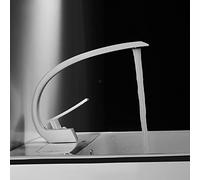 Bathroom Basin Faucet Brass Hot and Cold Water Mixer Tap Single Handle Wash Basin Waterfall Faucet Modern Bathroom Mixer Tap,White