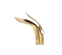 Bathroom Basin Faucet Brass Wash Mixer Tap Hot and Cold Water Taps Vanity Vessel Sink Faucets(Gold)